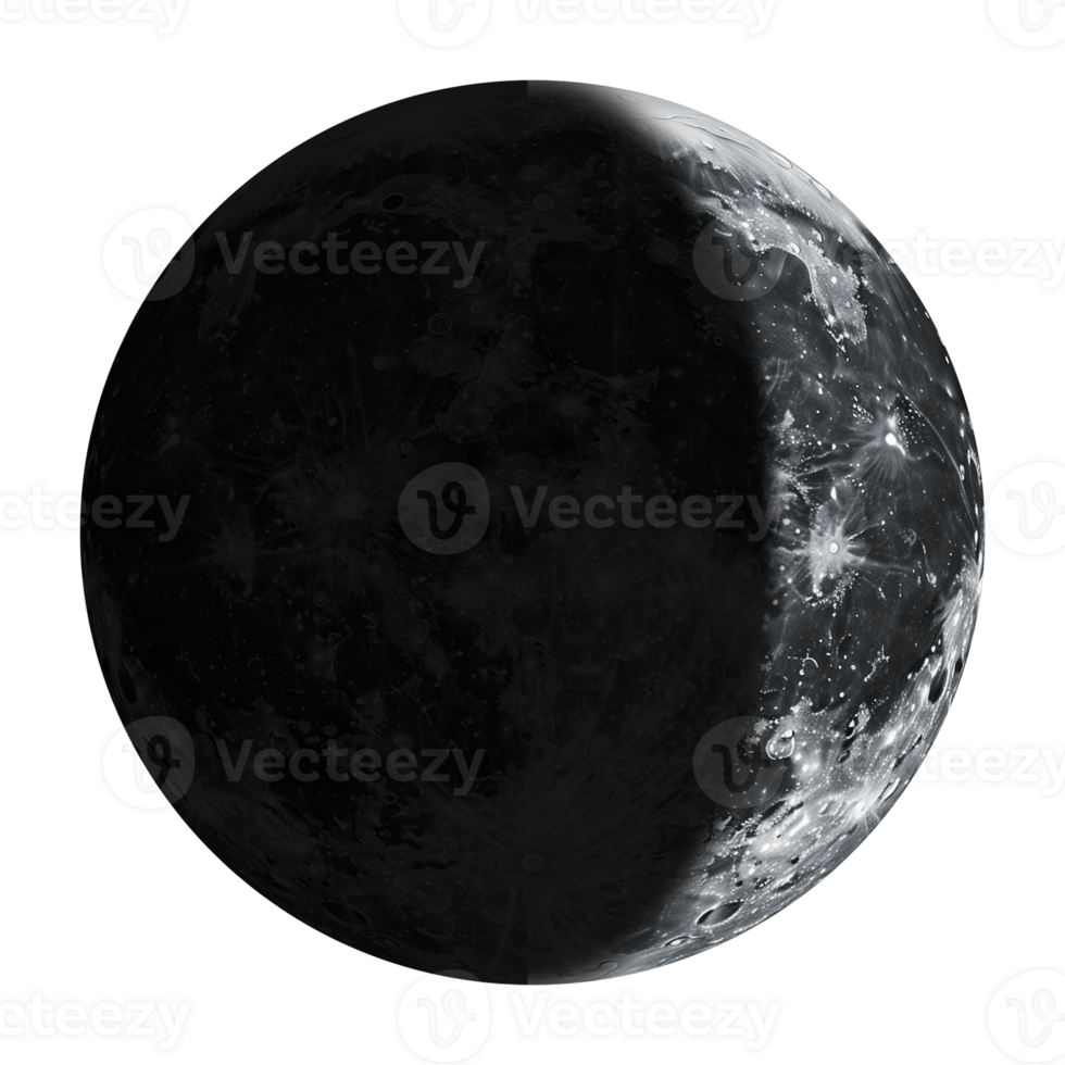Waxing Crescent Moon Phase Isolated on Transparent Background png