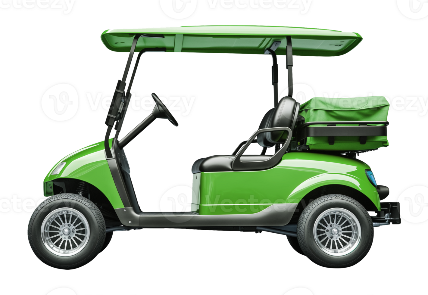 Green Golf Cart Isolated on Transparent Background png