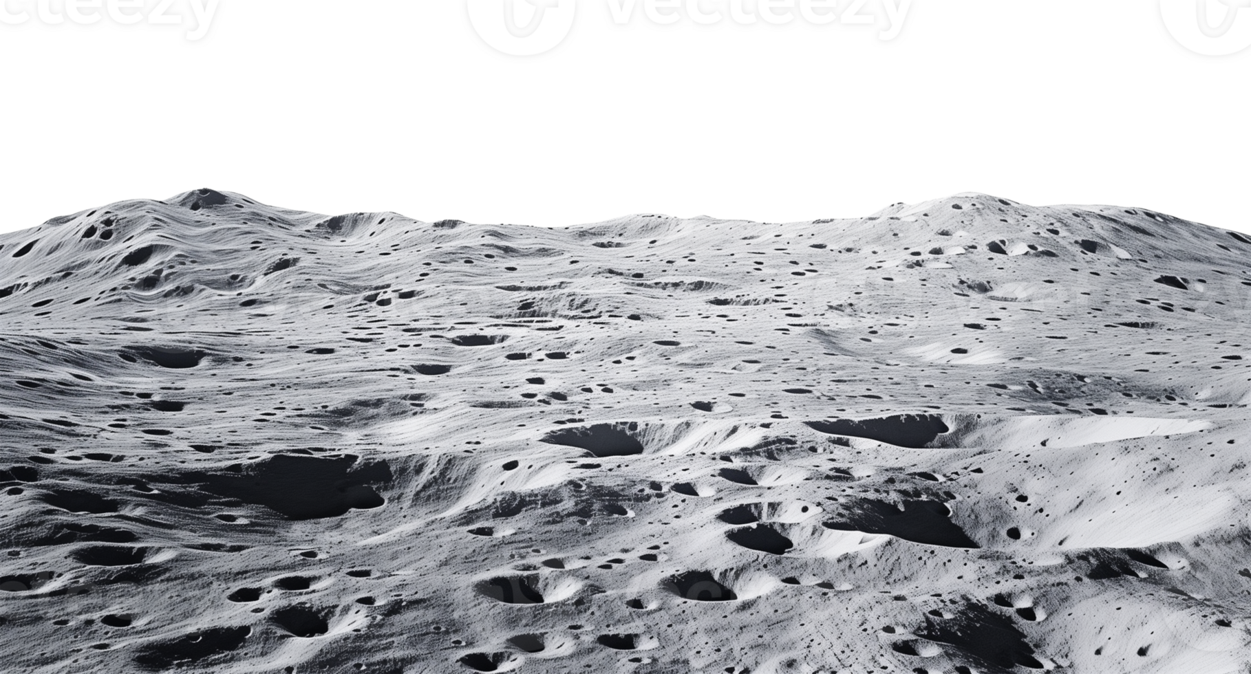 Moon Surface Landscape Isolated on Transparent Background png