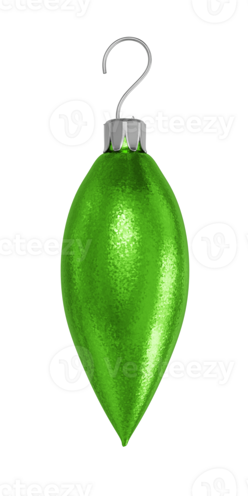 Green Christmas ball. Isolated on transparent background png