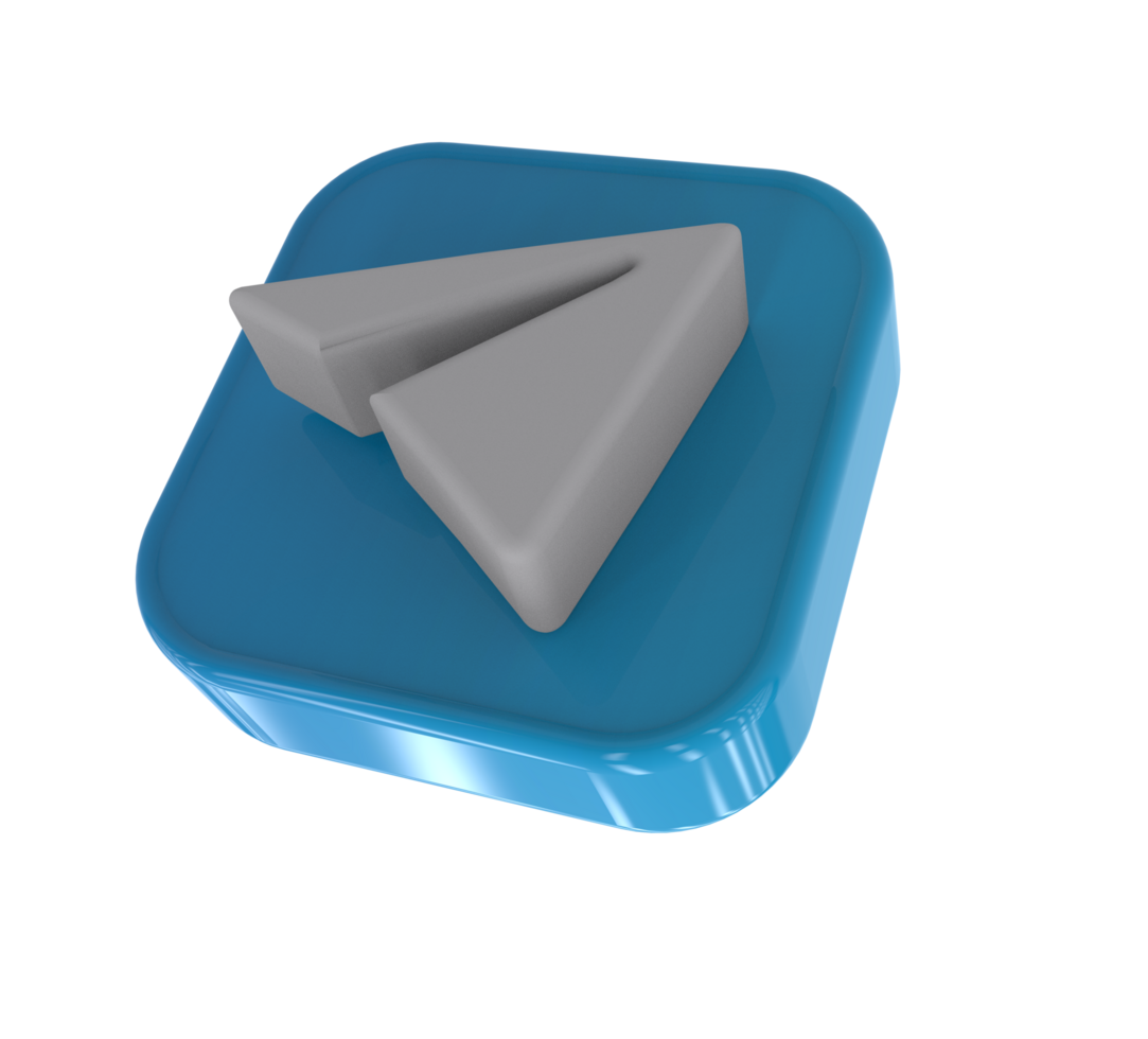 Telegram Socia Media 3D png