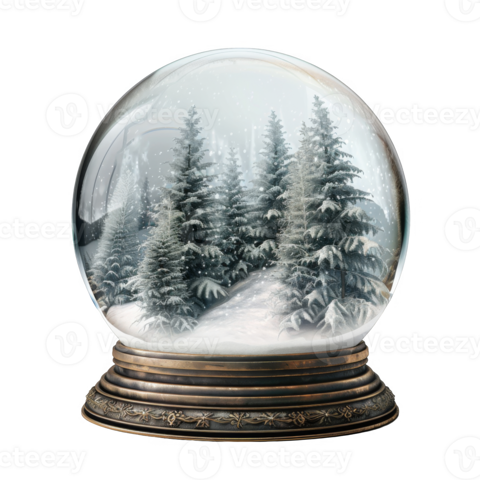 Snow Globe with a Wintery Forest Scene png
