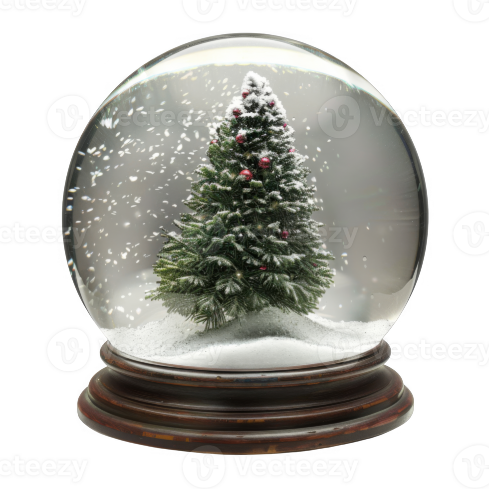 Snow Globe with a Snowy Christmas Tree png