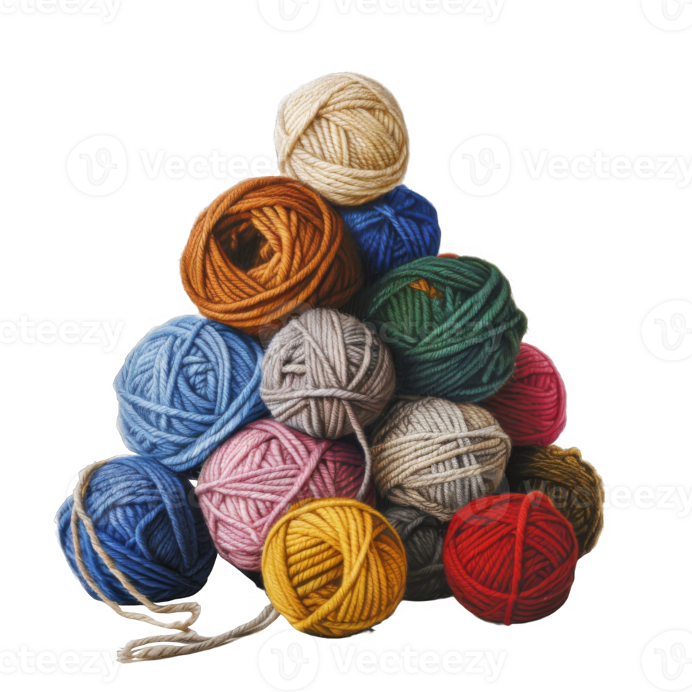 A Colorful Pile of Yarn Balls png