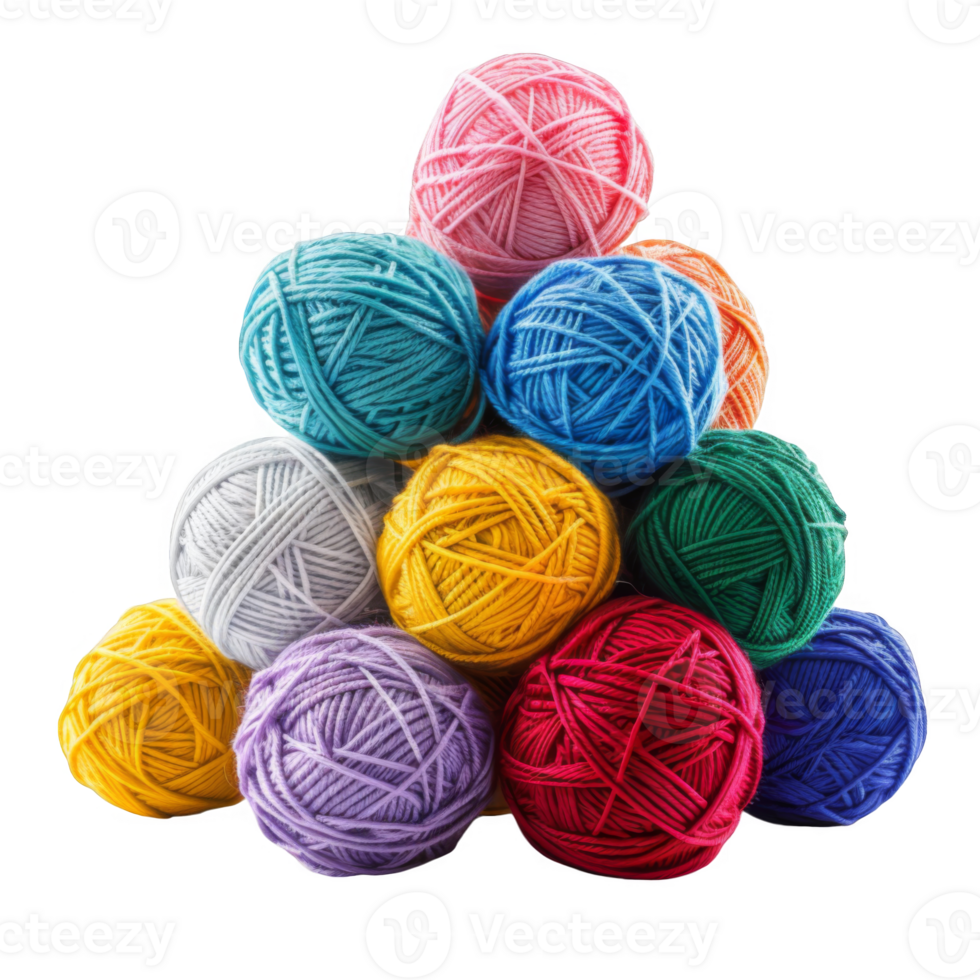 A Colorful Pyramid of Yarn Balls png