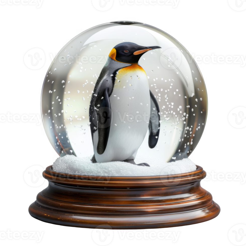 A King Penguin Inside a Snow Globe png