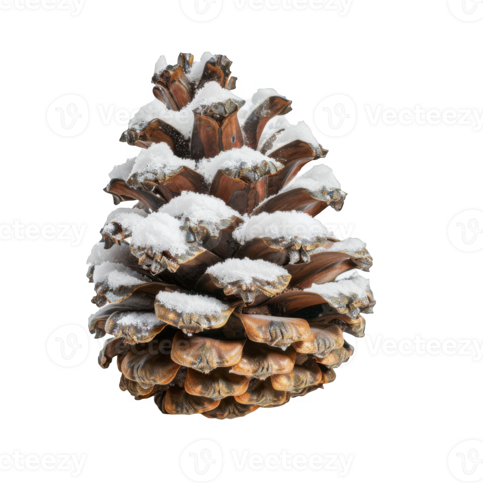 A Close-Up of a Snow-Covered Pine Cone png