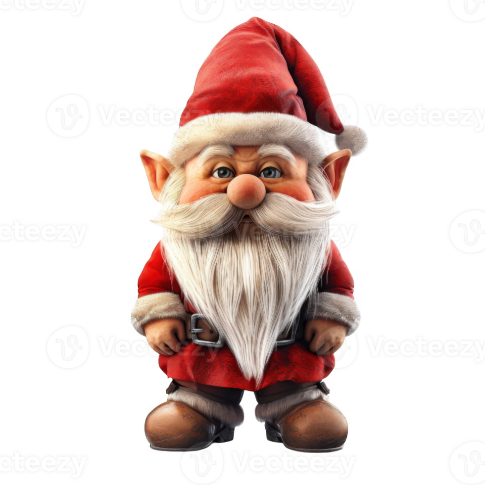 A Festive Gnome Dressed as Santa Claus png