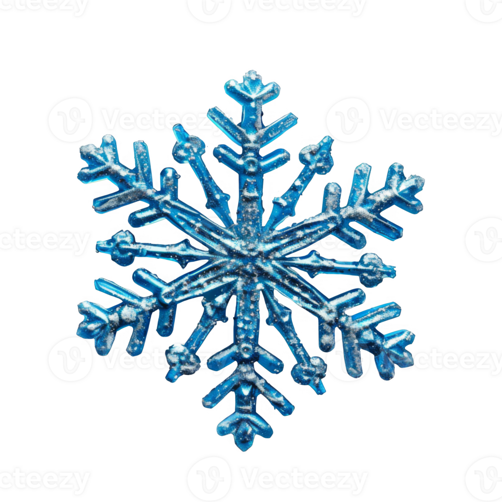Blue Glitter Snowflake with Six Points png
