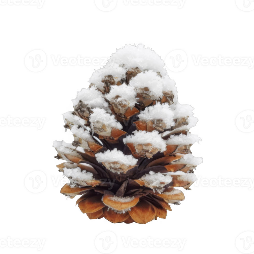 een pijnboom ijshoorntje gedekt in vers sneeuw png
