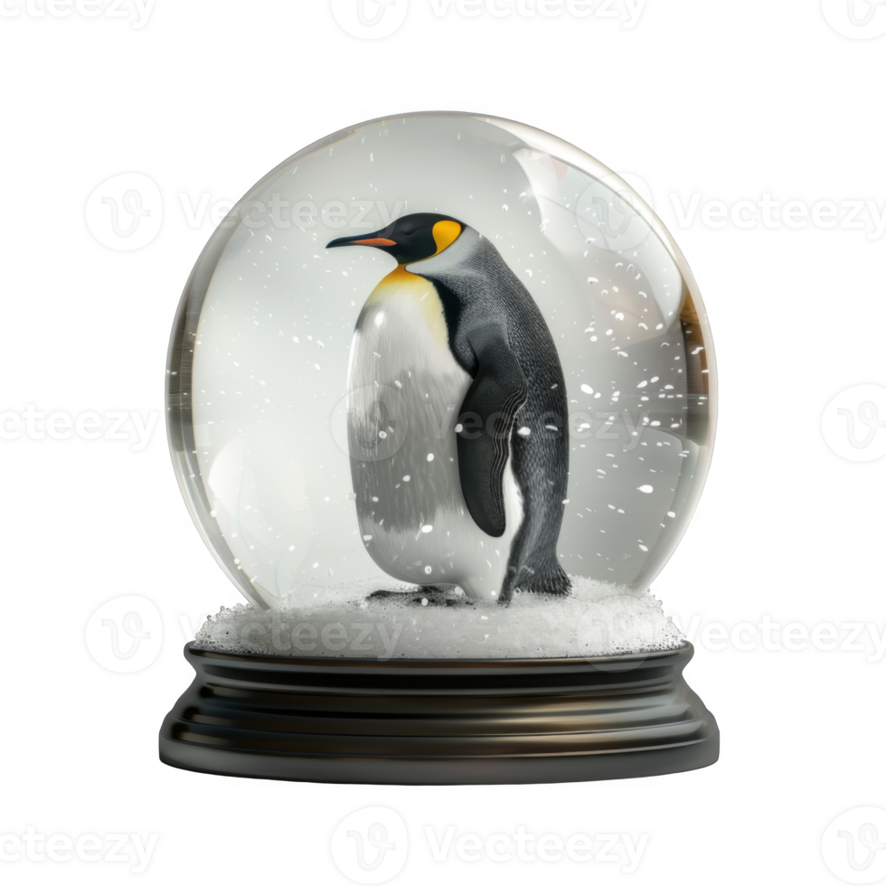 A King Penguin Inside a Snow Globe png