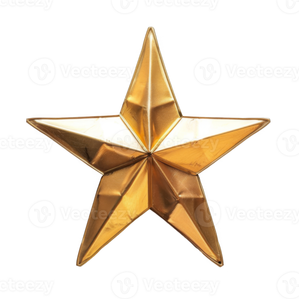 A Shiny Golden Star with a Pointy Tip png