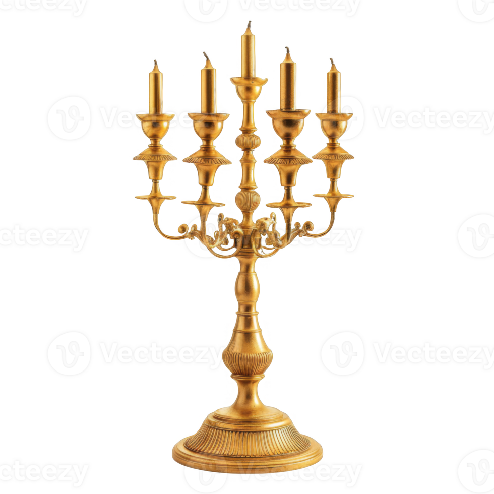 A Golden Candelabra with Six Candles png