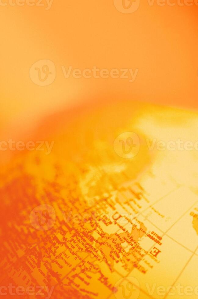 World Map in Warm Light Background photo