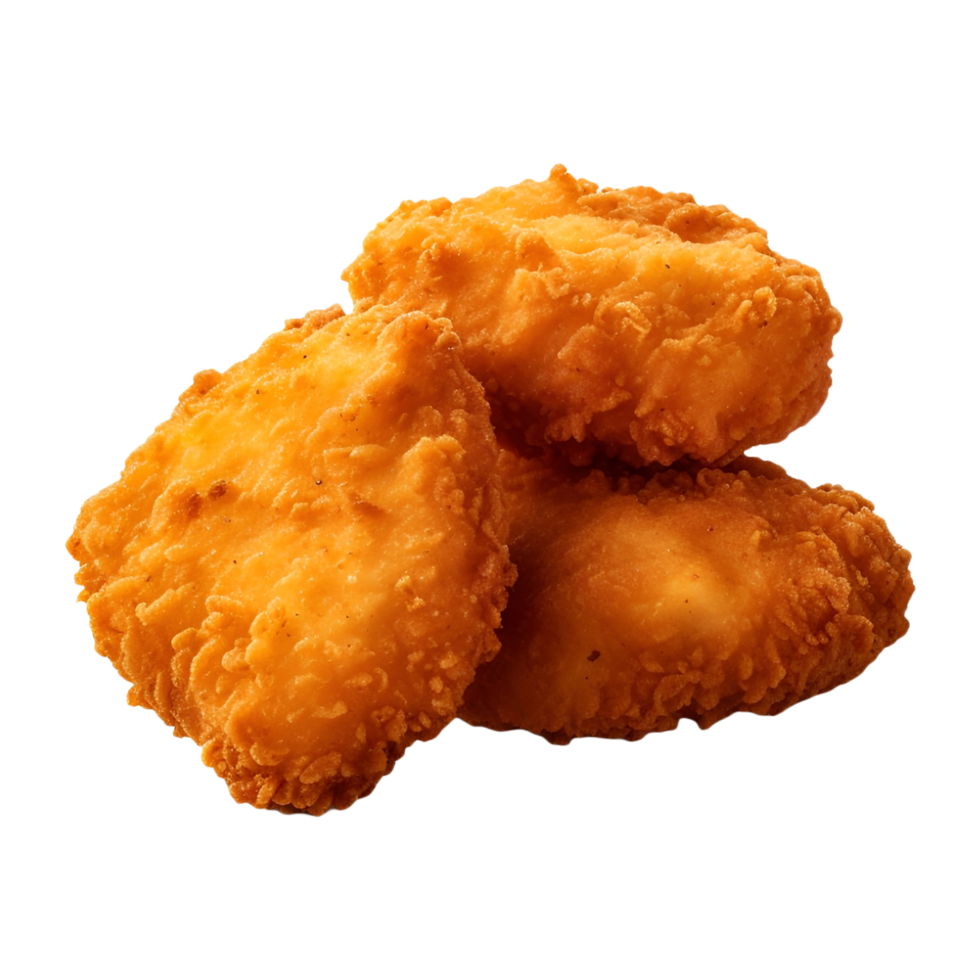 Three Crispy Chicken Nuggets Tasty Snack and Meal png