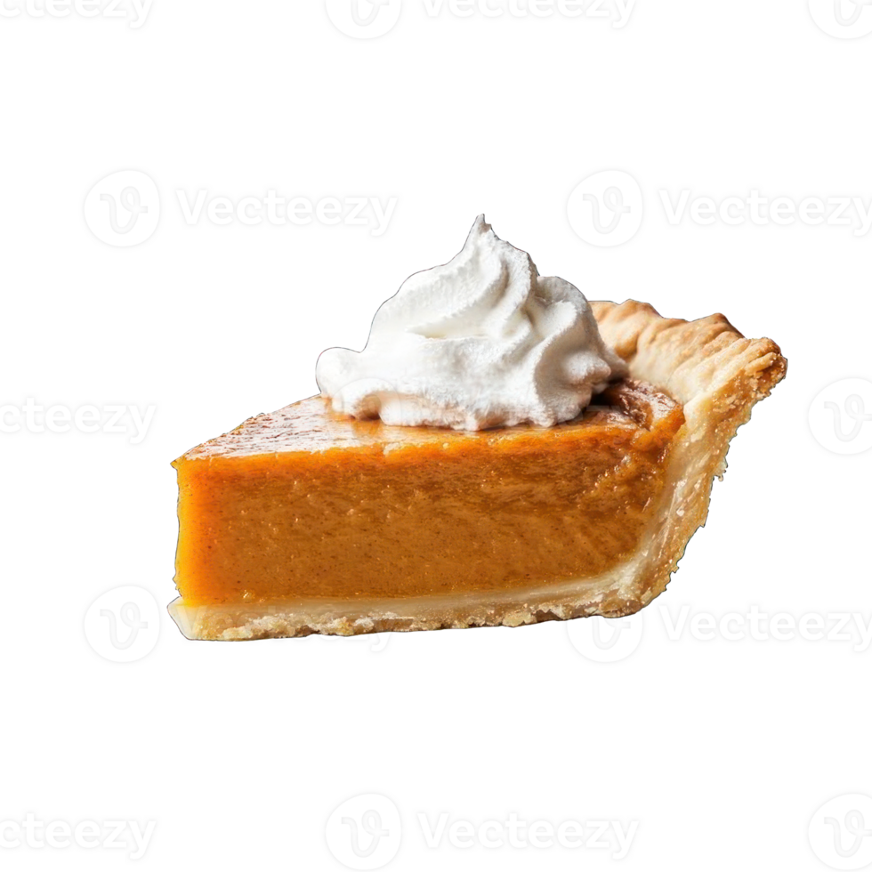 Collection of . A Slice of Pumpkin Pie with a Flaky Crust and Orange Filling, isolated on a transparency background. png