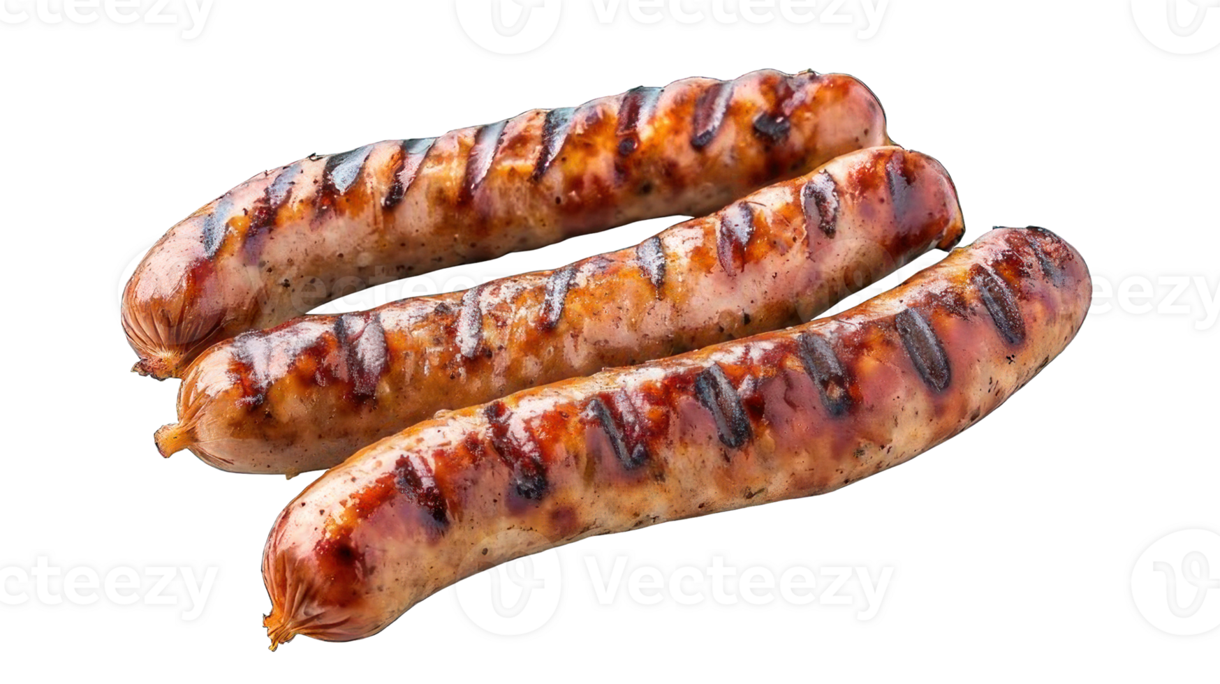 Collection of . Grilled Sausage, isolated on a transparency background. png