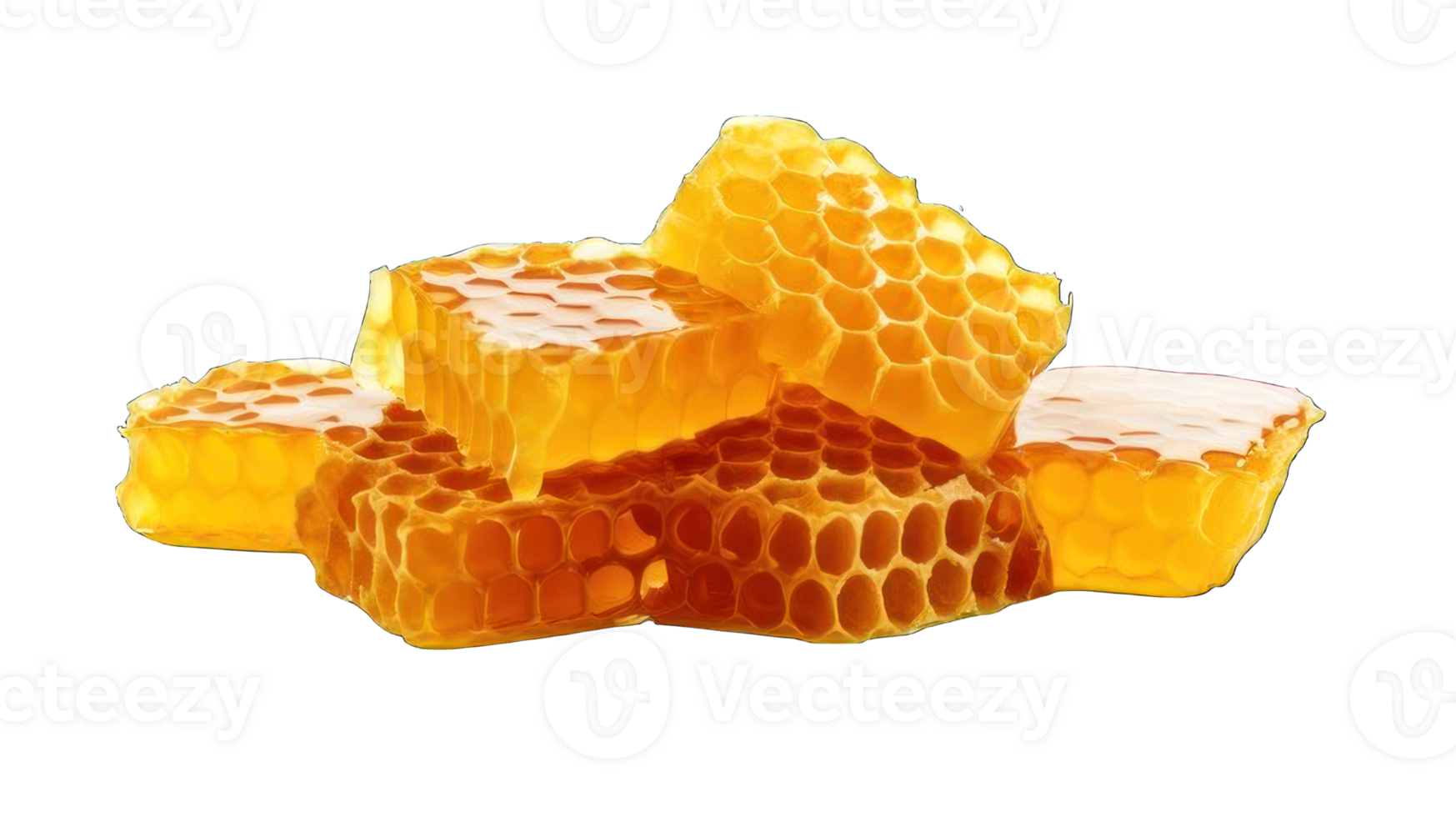 Collection of . Honeycombs, isolated on a transparency background. png