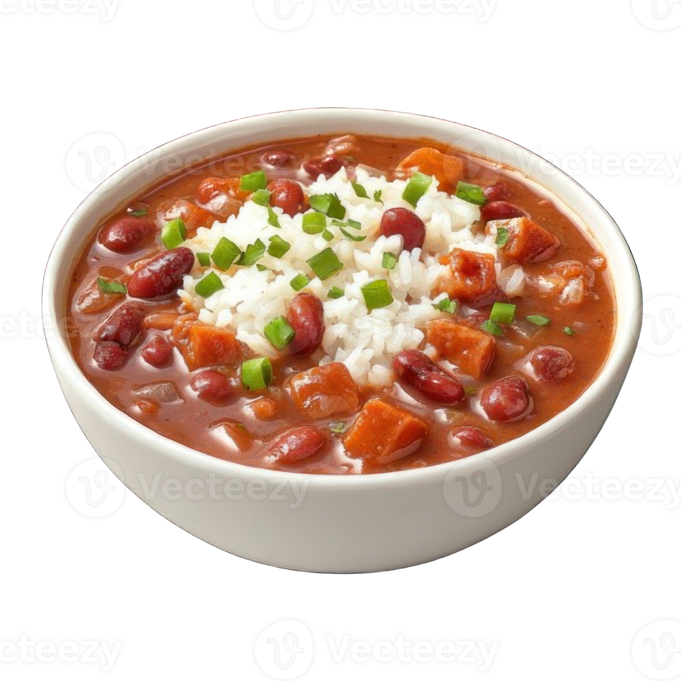 Collection of . A Bowl of Red Beans and Rice, a Traditional Creole Dish, isolated on a transparency background. png