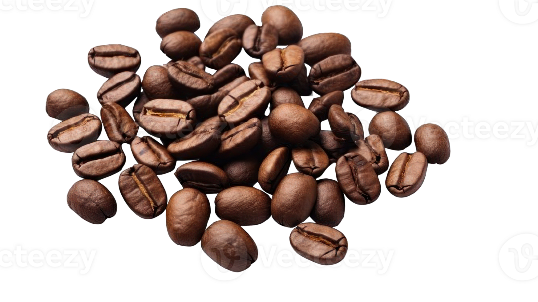 Collection of . Coffee Beans, isolated on a transparency background. png