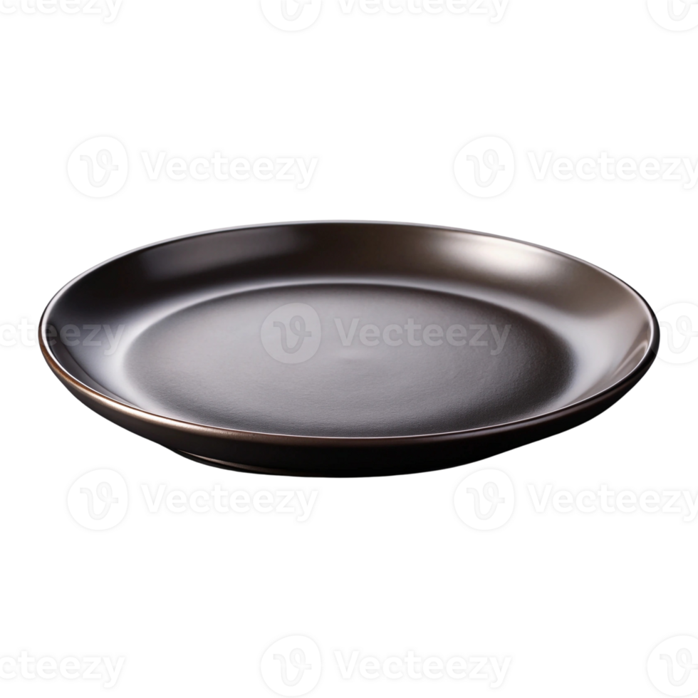 A black plate with a black lid on transparent background png