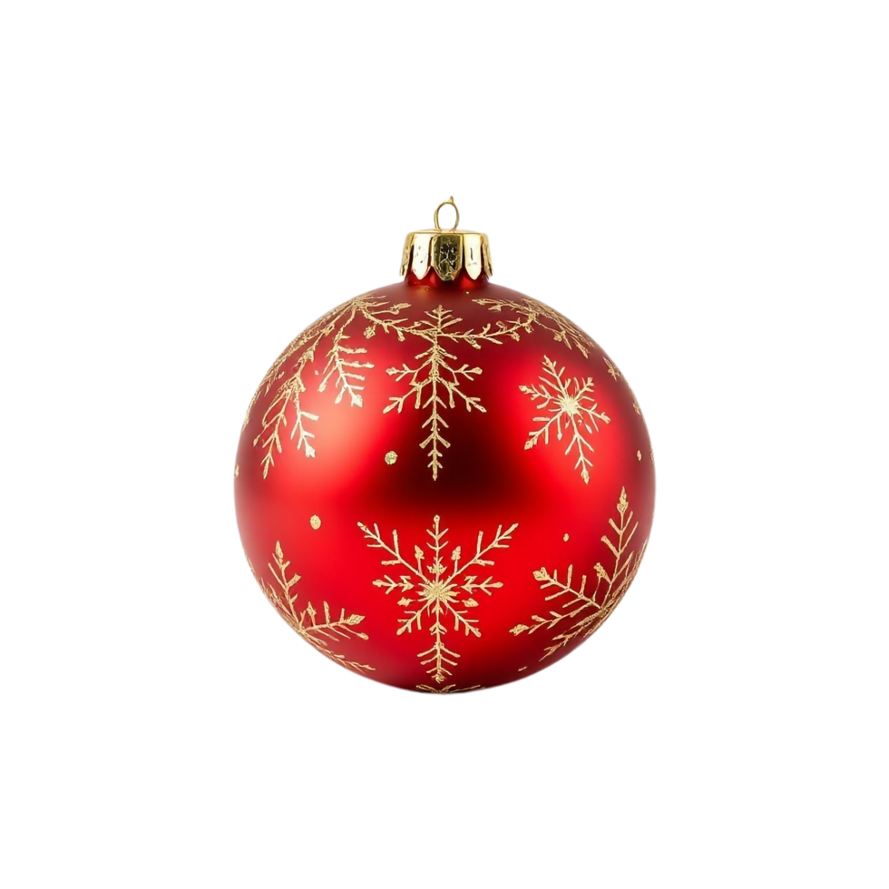 Red christmas ball isolated on transparent background png