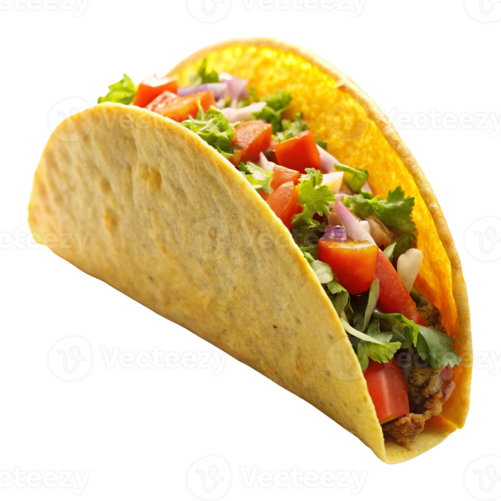 a taco with a yellow wrapper and a tortilla with a green onion on it. png
