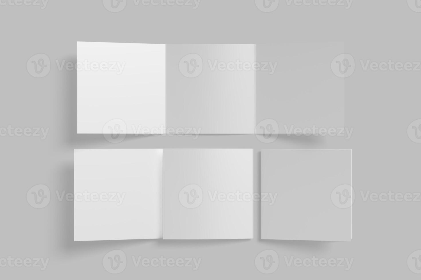 Square Modern Trifold Brochure mockup on gray background photo