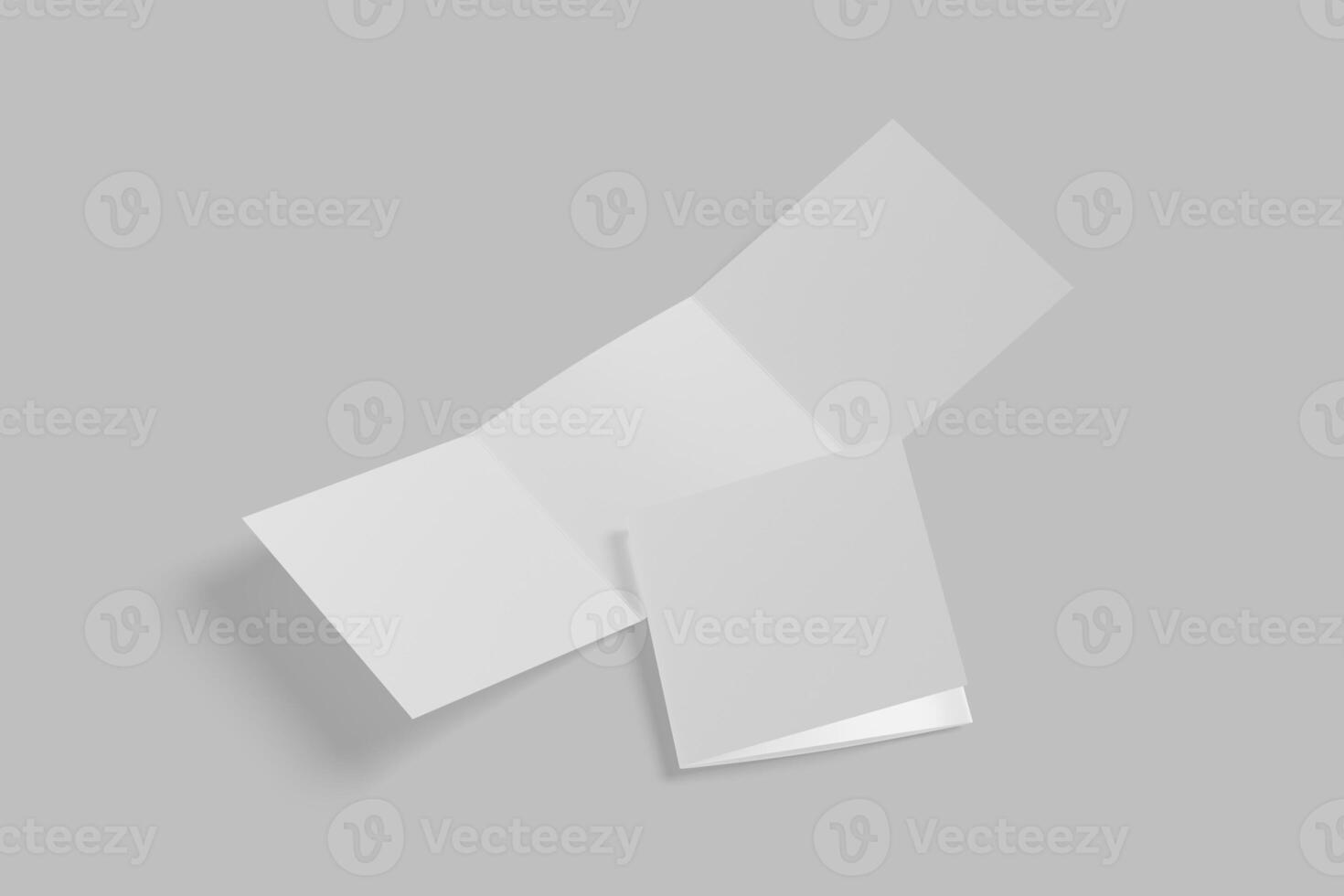 Square Modern Trifold Brochure mockup on gray background photo