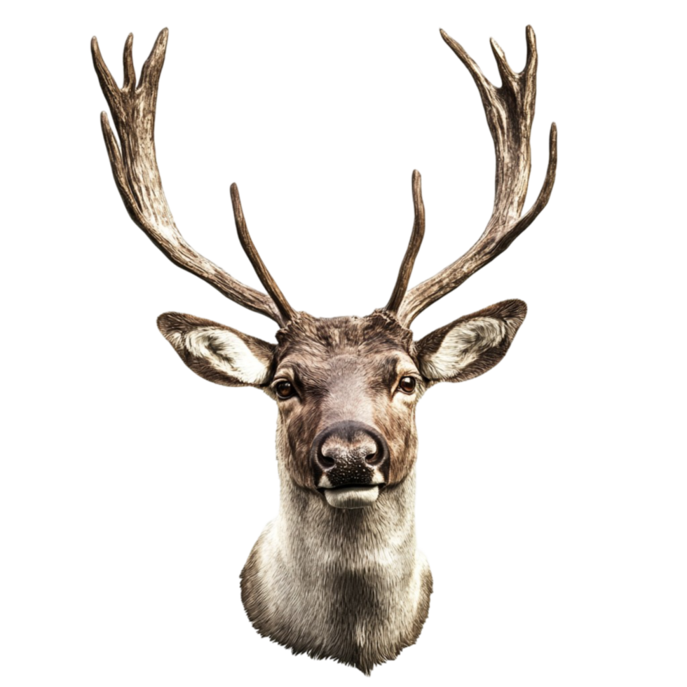 Elegant Deer with Beautiful Antlers on Transparent Background png