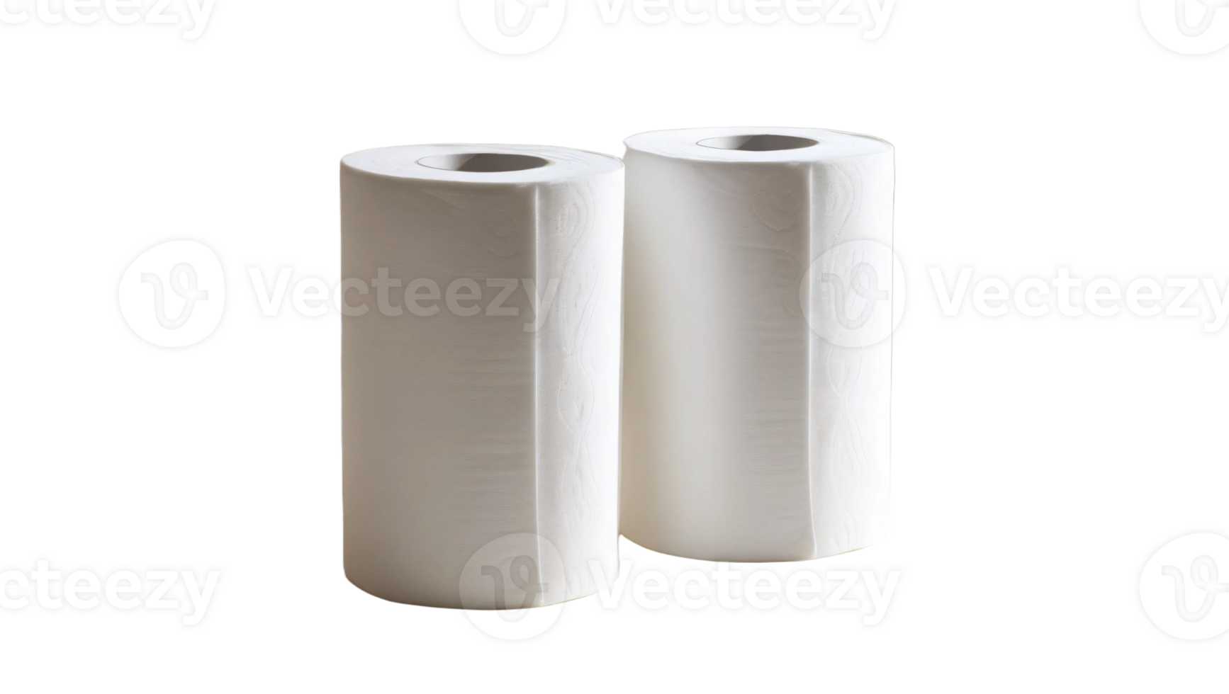 Two rolls of toilet paper isolated on transparent background png