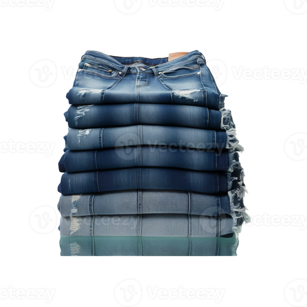 A stack of jeans on transparent background png