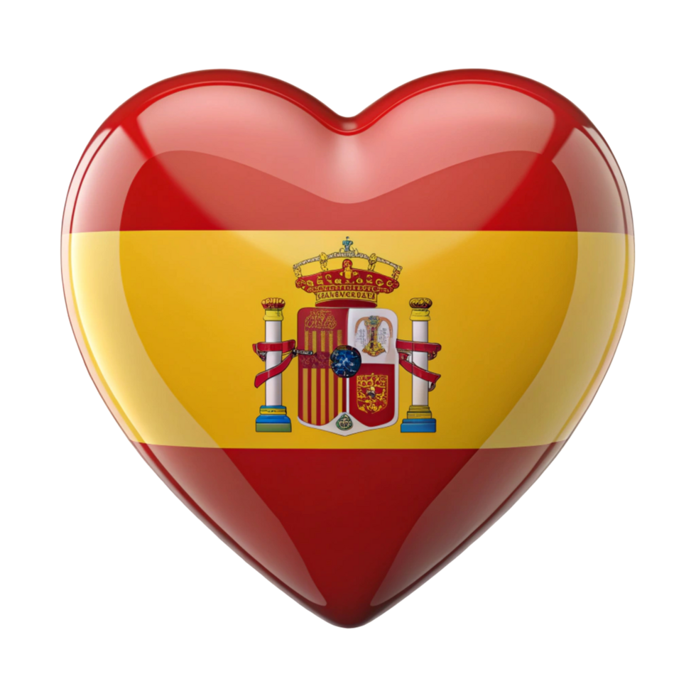Spain Heart Flag Perfect for patriotic displays, social media, and national pride projects. Ideal for websites, blogs, and presentations needing a vibrant and symbolic image. png