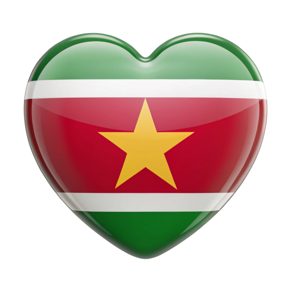 Suriname Heart Flag Perfect for Patriotic Displays and Expressions of Love for Suriname png