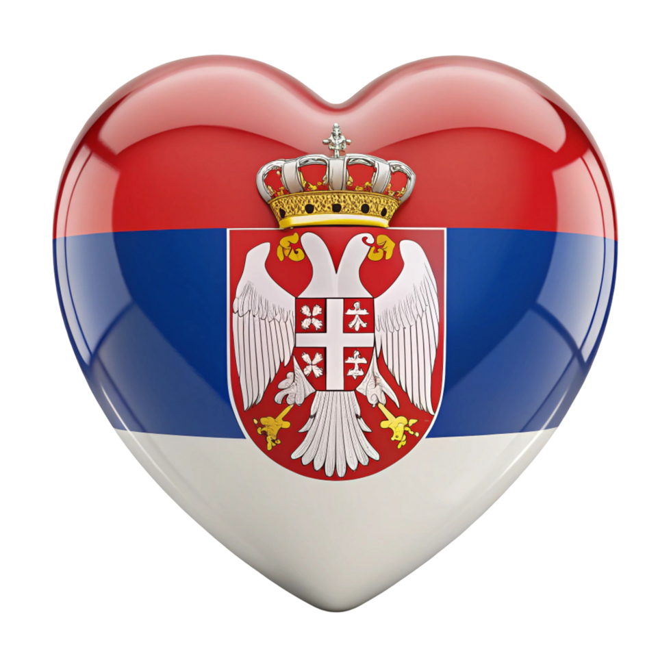 Heart Shaped Serbian Flag Perfect for Patriotic Displays and Celebrations png