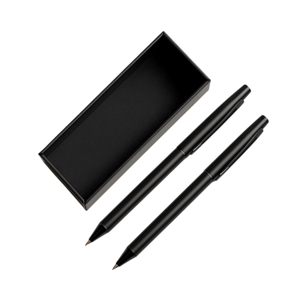 Black Pen and Black Box on Transparent Background AI-Generativ png
