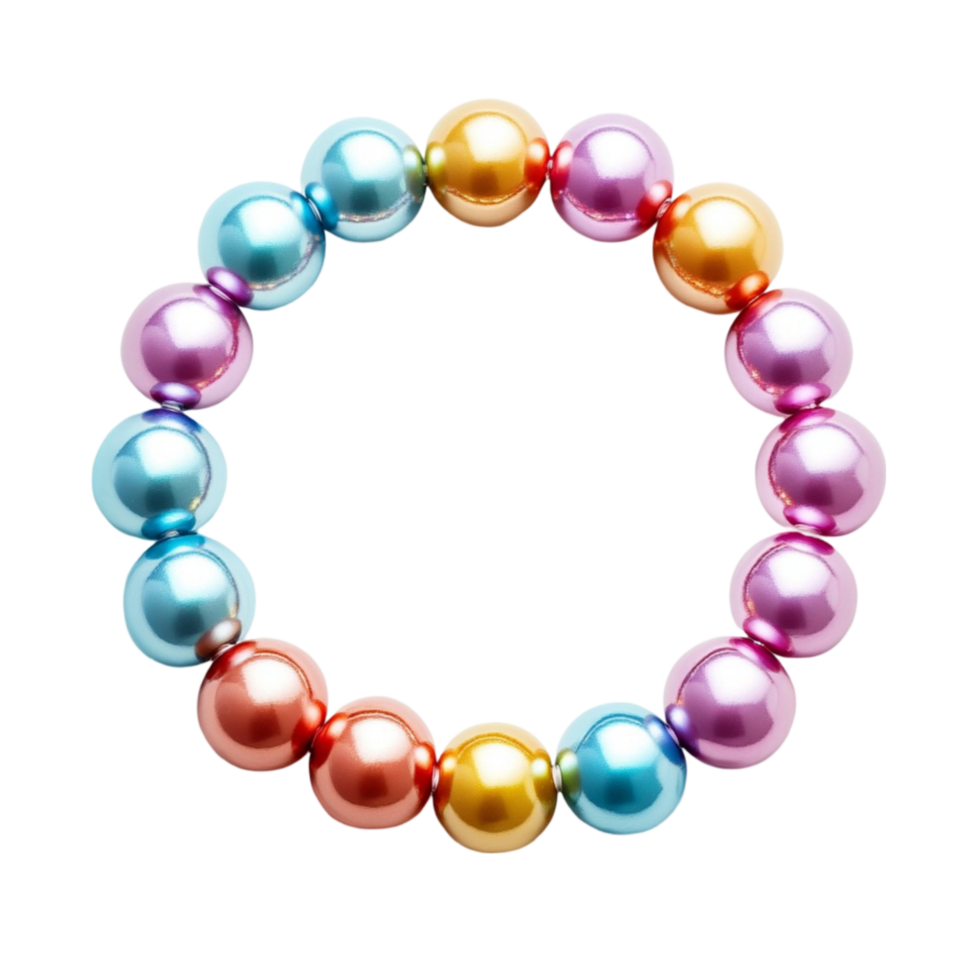 Colorful Beaded Bracelet on Transparent Background png