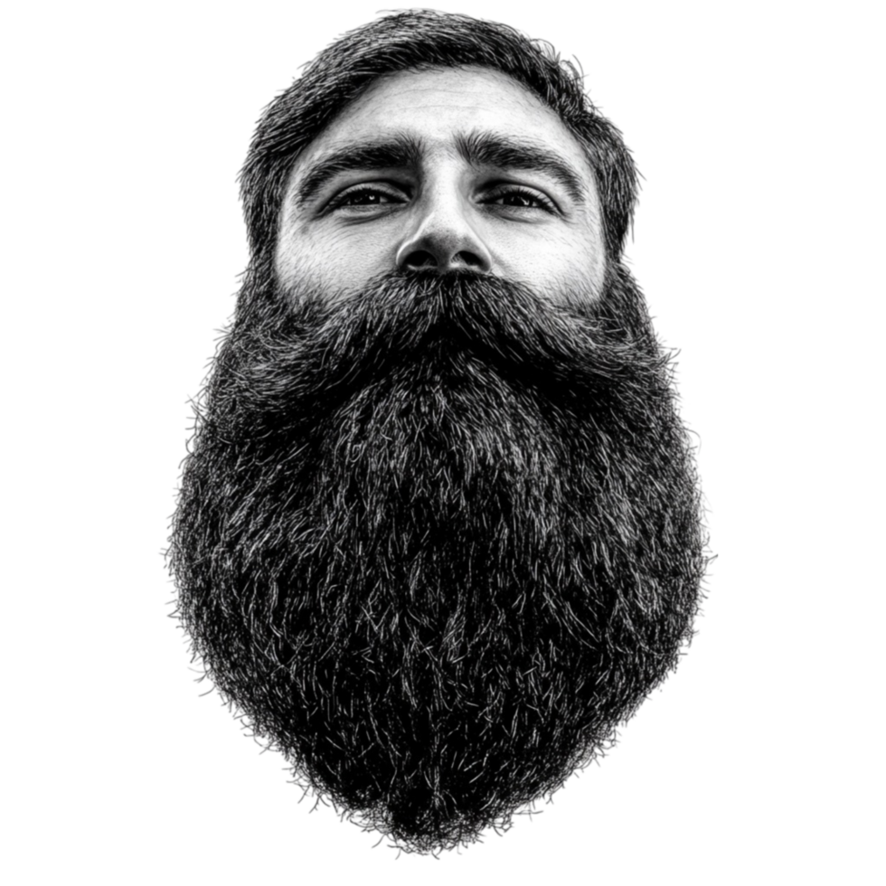 Man with a Beard on His Face AI-Generativ png