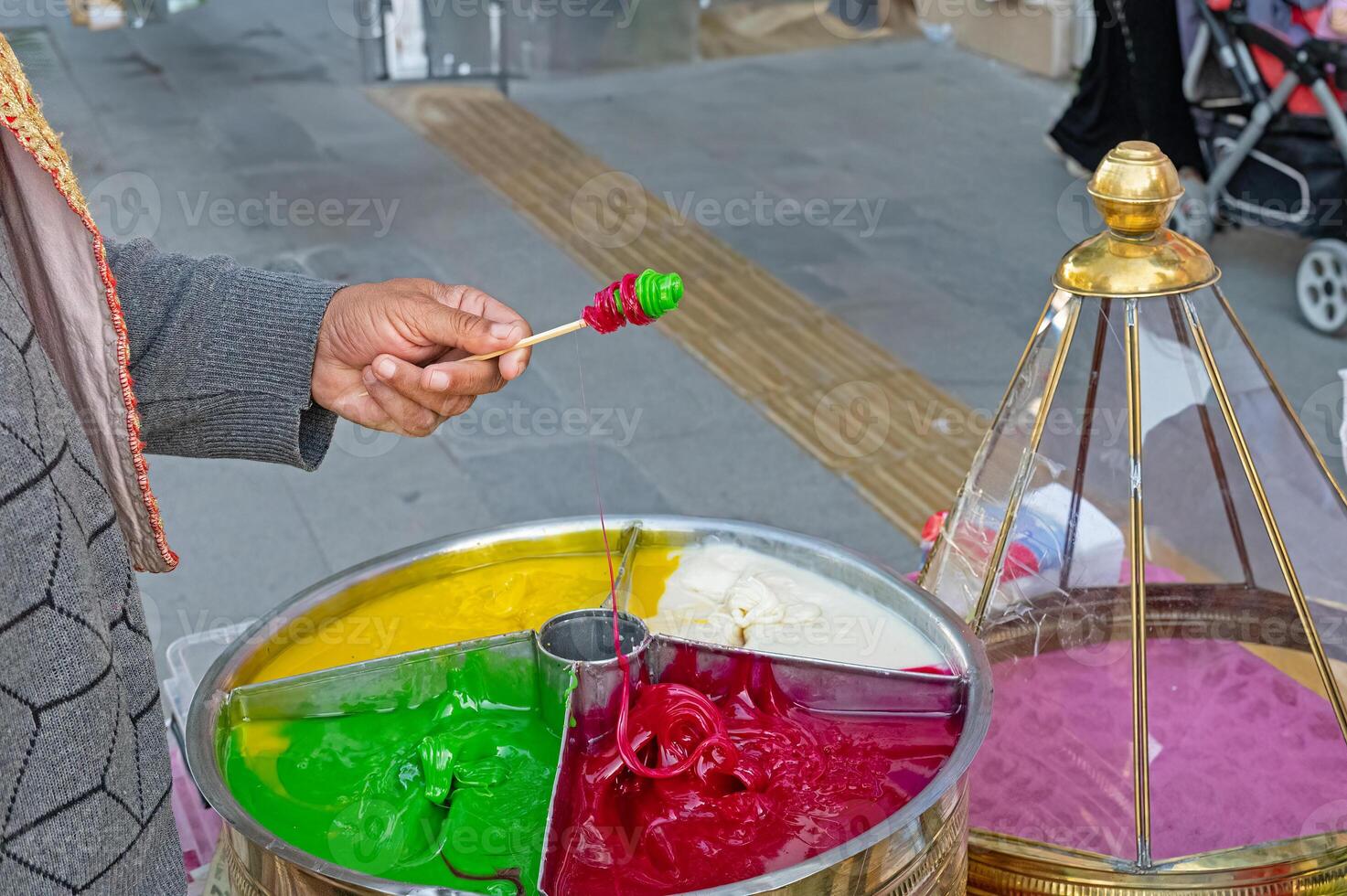 Ottoman macun sugar. Traditional Turkish dessert. Street food. photo