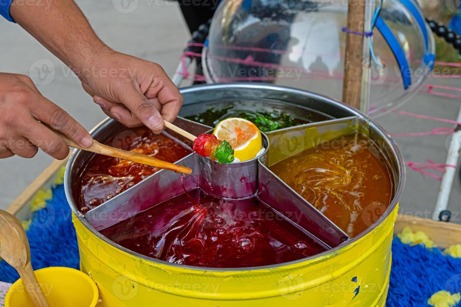 Ottoman macun sugar. Traditional Turkish dessert. Street food. photo