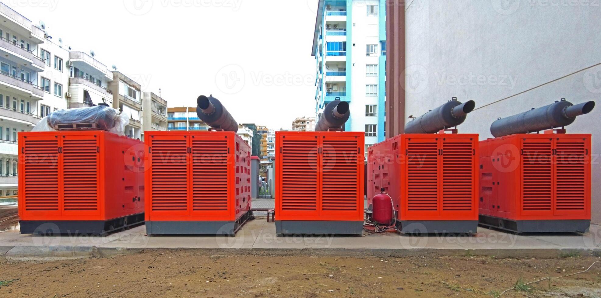 Reliable power plants, generators used in emergencies, providing backup electricity. photo