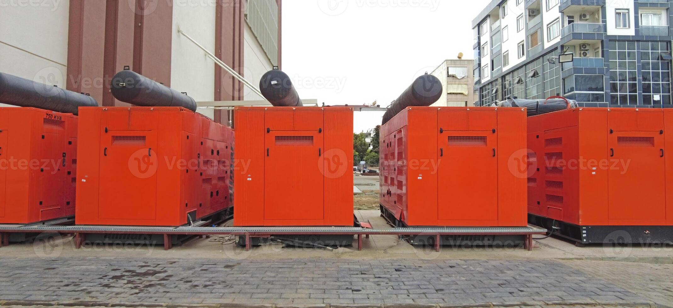Reliable power plants, generators used in emergencies, providing backup electricity. photo