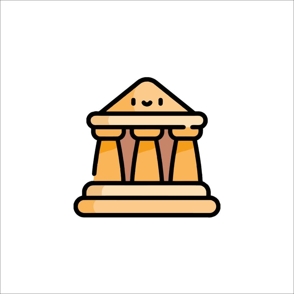 A cartoon building with a smiley face on it vector