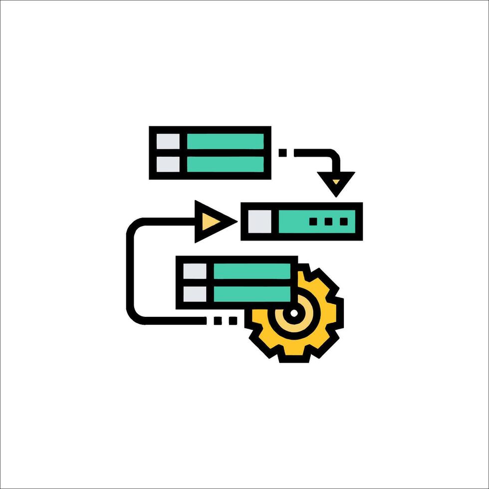 A line icon of a computer with a computer and a computer vector