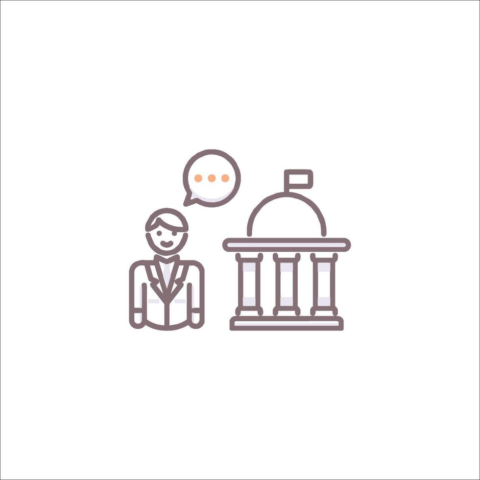 A man and woman talking to each other in front of a building vector