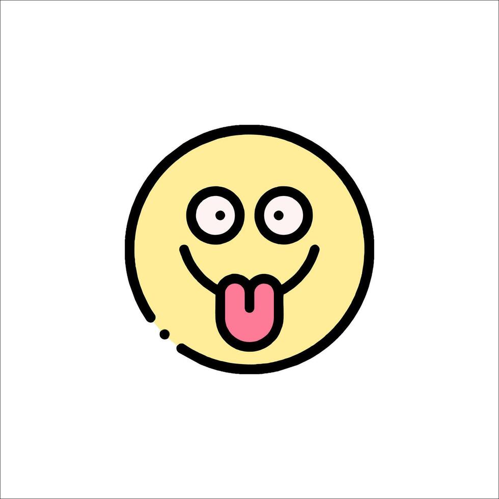 A smiley face with a tongue sticking out vector