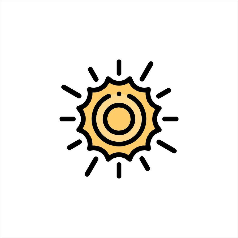 Sun icon, illustration, flat design, icon, icon design, icon, icon design, vector