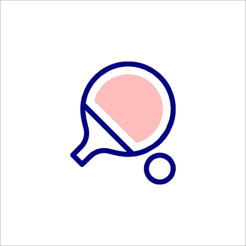 A ping pong ball and a tennis racket icon vector