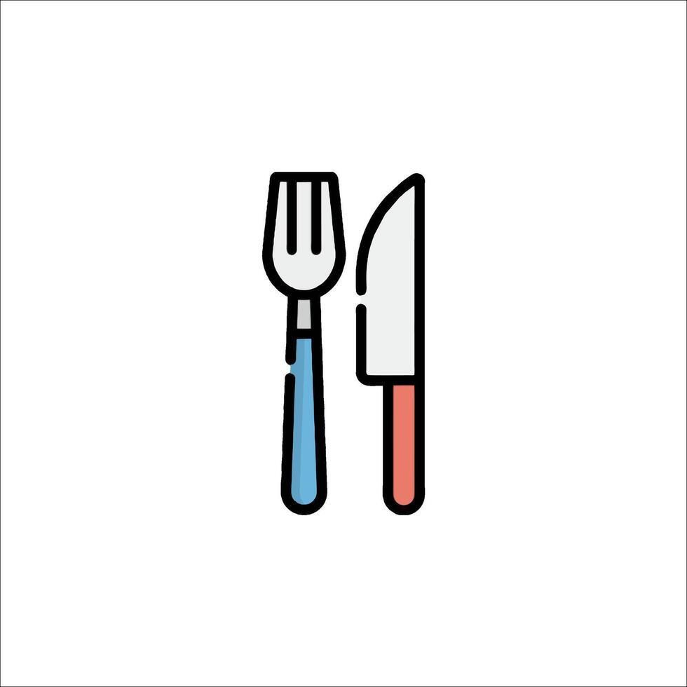 A knife and fork icon on a white background vector
