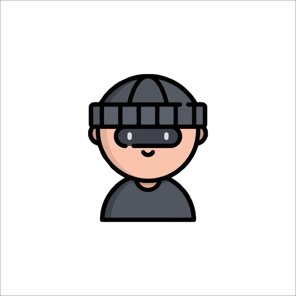 A man wearing a hat and sunglasses icon vector